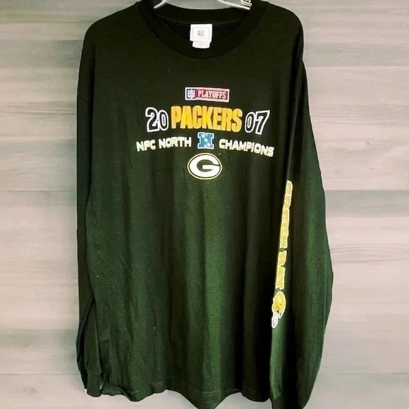 NFL Playoffs 2007 NFC North Champions Green Bay Packers Long Sleeve Shirt SZ  XL - Picture 1 of 6